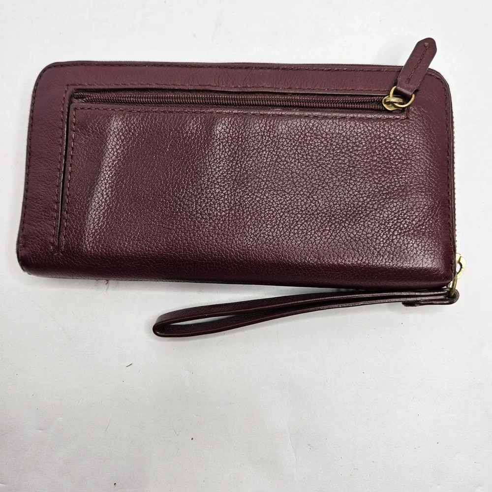 Fossil Wristlet Wallet Burgundy 8